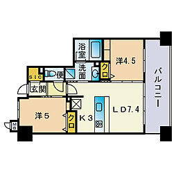 アメイズブレステージ別府 2LDKの間取図画像