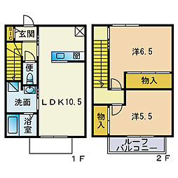 Belle Lead藤崎駅南C棟 2LDKの間取図画像