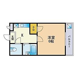 モーヴ藤崎 1Kの間取図画像