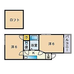 ロッセル 2Kの間取図画像