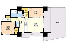 シティタワー西新 2LDKの間取図画像