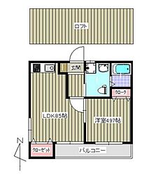 あいプラザ高取 1LDKの間取図画像
