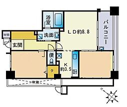 サーパス西新二丁目 2LDKの間取図画像