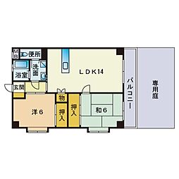 リーベンハイム室見 2LDKの間取図画像