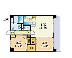 ネオジェラーモ 2LDKの間取図画像