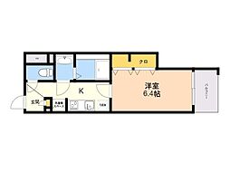 APL-tage西新 1Kの間取図画像