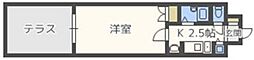 タイタス原 1Kの間取図画像