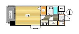 ライオンズマンション西新第5 1Kの間取図画像