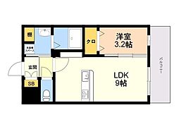 LIBTHメゾン高取 1LDKの間取図画像