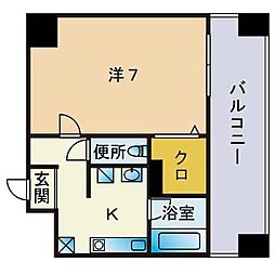 ジェイホーマー西新 1Kの間取図画像