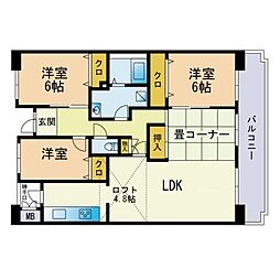 シーサイドももちイーストステージ3号棟 3LDKの間取図画像