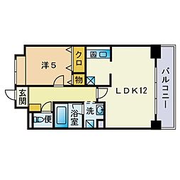 ルーセントピュア2 1LDKの間取図画像