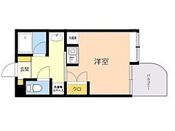 アルファコンフォート福岡西新 1Kの間取図画像