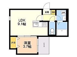 lily室見 1LDKの間取図画像