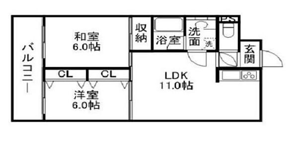 リバティ館 202｜福岡県春日市白水ヶ丘４丁目(賃貸マンション2LDK・2階・54.00㎡)の写真 その2