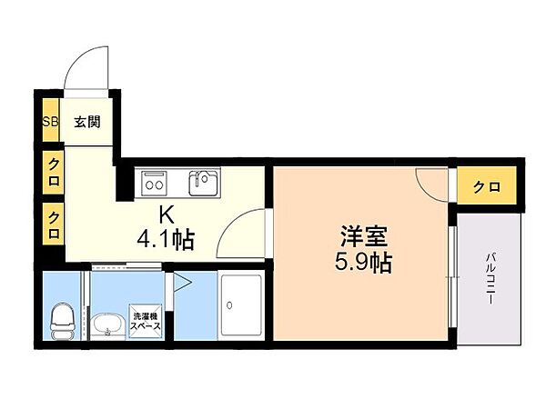 Ｃｈａｌｅｕｒ春日 202｜福岡県春日市大和町４丁目(賃貸アパート1K・2階・25.70㎡)の写真 その2