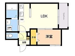 （仮称）Ｃｈｅｒｉｍ春日駅前ＷＥＳＴ 1階1LDKの間取り