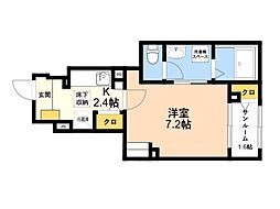 サンセール1 1階1Kの間取り