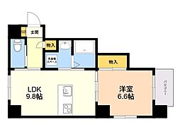 セリユ下大利ビル 1LDKの間取図画像