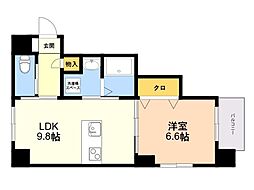 セリユ下大利ビル 1LDKの間取図画像