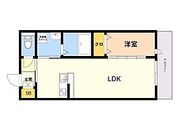 スペリオーレ桜 1LDKの間取図画像