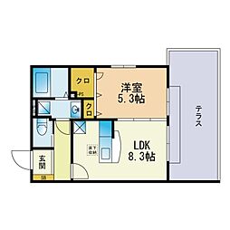 ROCCO山田 1LDKの間取図画像
