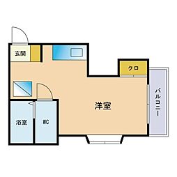 レジデンスアイ ワンルームの間取図画像