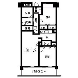 カーサ・クララ 2LDKの間取図画像