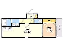 MUGINO BASE 1LDKの間取図画像