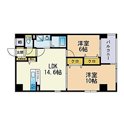 藤8番館 2LDKの間取図画像