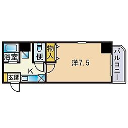 プロムナード 1Kの間取図画像