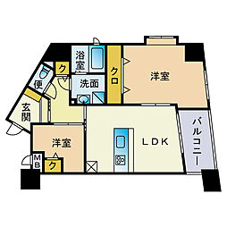 ギャラクシー南福岡 2LDKの間取図画像