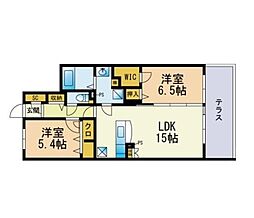 グランソレイユ 2LDKの間取図画像