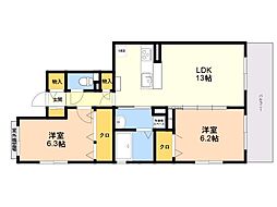 エスペランサ 2LDKの間取図画像