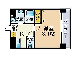 ピエモンテ二日市 1Kの間取図画像
