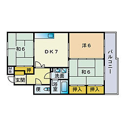 グリーンパーク森山 3DKの間取図画像