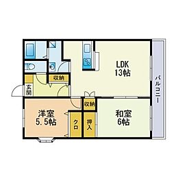 リーセント春町 2LDKの間取図画像
