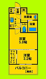 Osaka Metro御堂筋線 江坂駅 徒歩7分の賃貸マンション 4階2Kの間取り