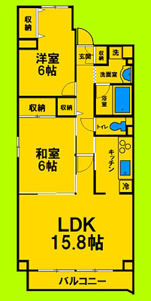 大阪府大阪市西淀川区柏里2丁目(賃貸マンション2LDK・3階・57.00㎡)の写真 その2