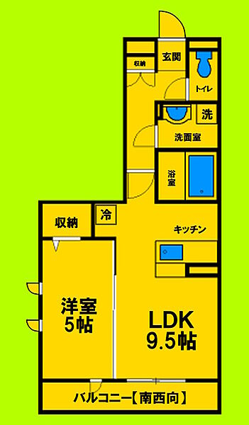 兵庫県尼崎市金楽寺町2丁目(賃貸アパート1LDK・2階・37.86㎡)の写真 その2