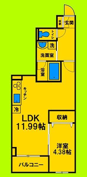 兵庫県尼崎市浜3丁目(賃貸マンション1LDK・2階・45.40㎡)の写真 その2