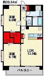 ハイネス若園II 2階