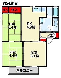 サープラス若久 B棟 2階