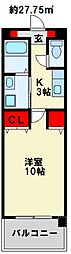 ラピュタ 1Kの間取図画像