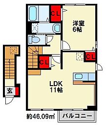 アルカンシェル・YA 1LDKの間取図画像