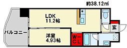 ラフィーネ上葛原 1LDKの間取図画像