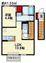 ブリーオ 1LDKの間取図画像