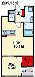 アヴニール吉志 1LDKの間取図画像