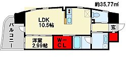 ラフィーネ上葛原 1LDKの間取図画像