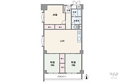 香枦園スカイハイツ 3LDKの間取図画像